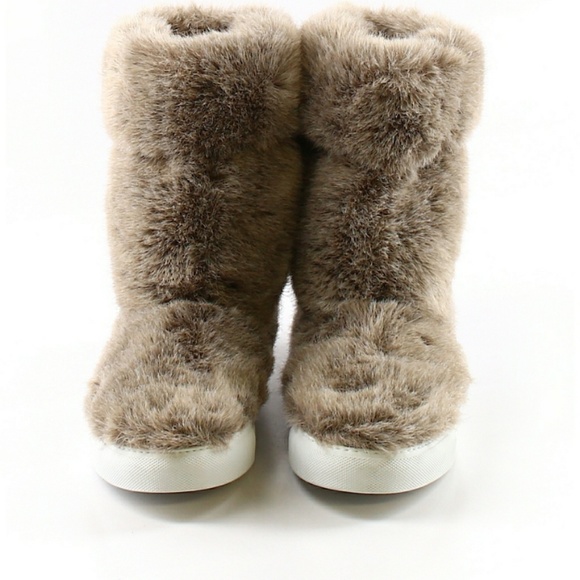 Joshua Sanders Beige Faux Fur Boot Shoes size 38~8 - Picture 1 of 2